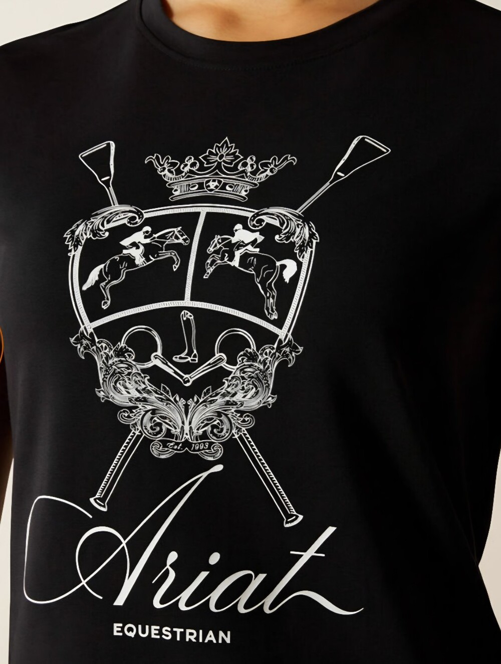 Ariat Youth Unisex Ritzy Logo S/S Black T-shirt Sz Lrg. Item 10062568